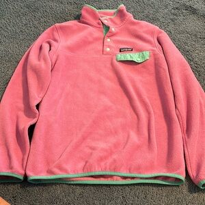 Women’s size medium Patagonia pink and teal quarter snap pull over